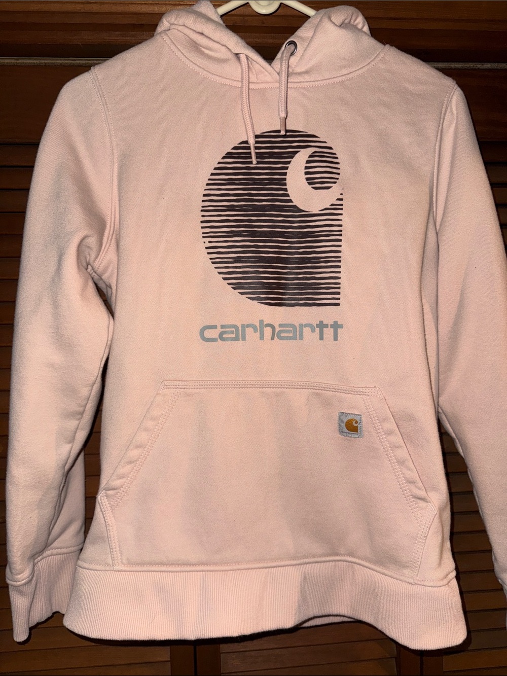 Carhartt Light Pink Logo Pullover Hoodie Rain Defender